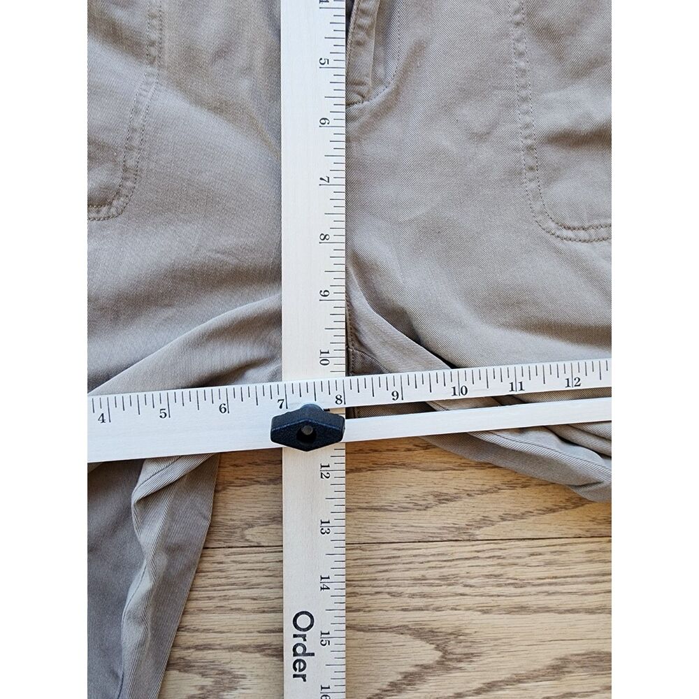 Lauren Ralph Lauren Petite Womens 8P 21.5" Wide Leg Cropped Pants Beige Khaki - Picture 9 of 9